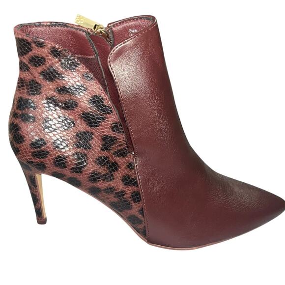 NWT NY&C Women’s Merlot & Black Pointed Toe Boots – Size 11 - Picture 1 of 8